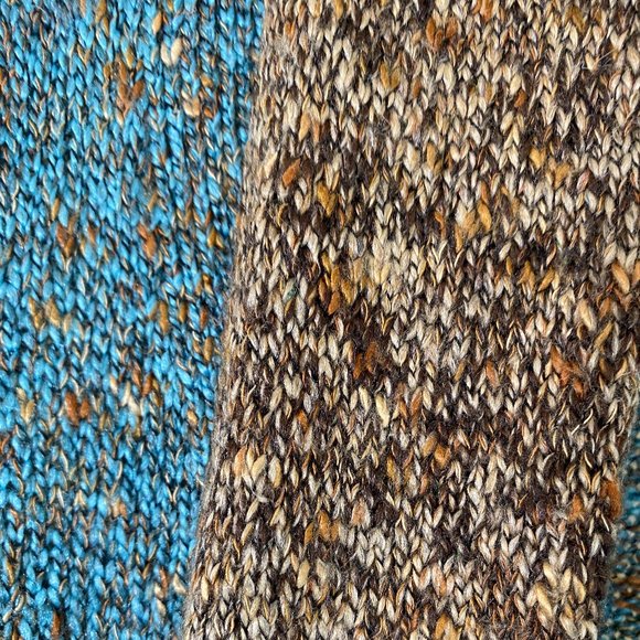 SOLD Christopher & Banks Blue & Brown Weave Sweater NWOT - Picture 4 of 13